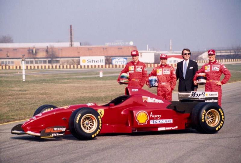 Nicola Larini in F1 con la Ferrari al Mugello, Luca Cordero di Montezemolo, Schumacher